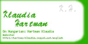 klaudia hartman business card